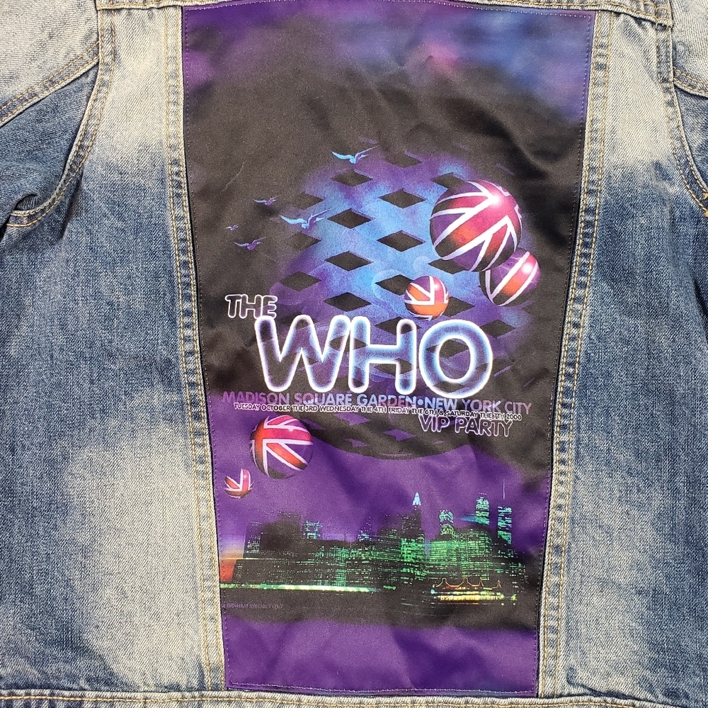 Wolfgang Dragonfly Jean Jacket YOUTH Sz L The Who Band Madison Square NY Patches - Picture 4 of 14